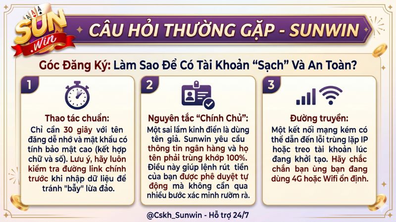 Giải đáp thắc mắc về đăng ký tài khoản Sunwin chi tiết